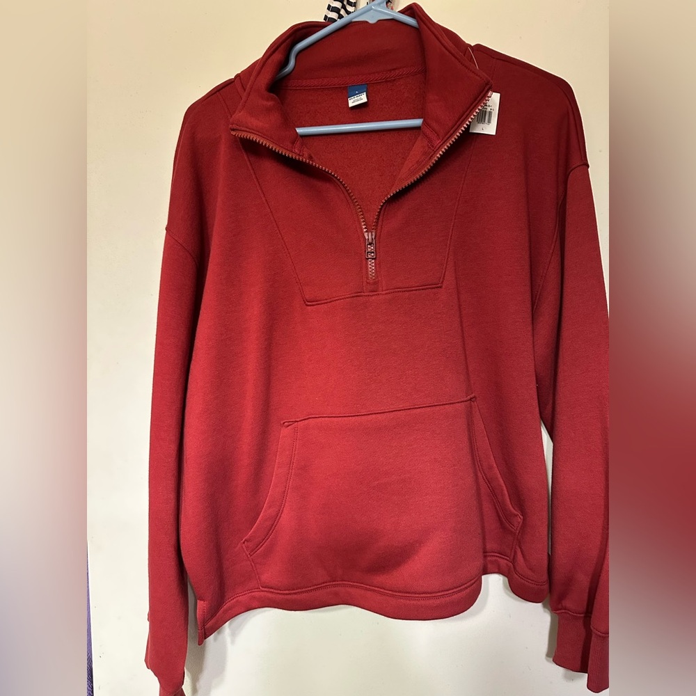 Old Navy Crimson Zip-Up Sweatshirt